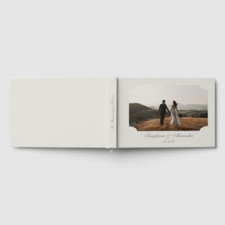Elegantes Taupe-Foto-Hochzeitsgästebuch Gästebuch