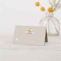 Elegantes Taupe Gold Star Frohe Weihnachten 
