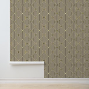 Elegantes Taupe und gelbes geometrisches Muster Tapete