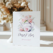 Elegantes Tea Party Brautparty Dessert Bar Sockelschild