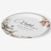 Elegantes Tea Party Brautparty Pappteller (Schrägansicht)