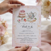 Elegantes Tea Party Brautparty - Rosa Blüte Einladung