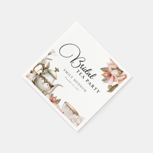 Elegantes Tea Party Brautparty Serviette (Ecke)