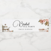 Elegantes Tea Party Brautparty Wasserflaschenetikett (Einzelnes Label)