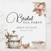 Elegantes Tea Party Brautparty Weinetikett (Einzelnes Label)