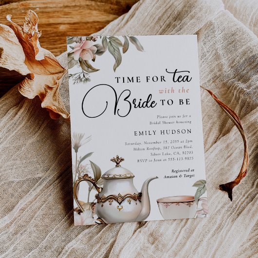 Elegantes Tea Party Bridal Dusche Einladung
