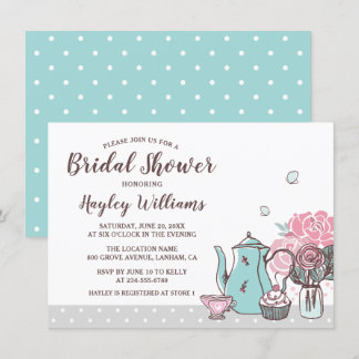 Elegantes Tea Party Butterfly Brautparty Einladung