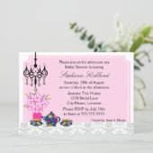 Elegantes Tea Party Einladung (Stehend Vorderseite)