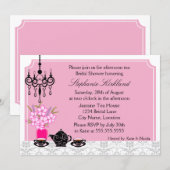 Elegantes Tea Party Einladung (Vorne/Hinten)