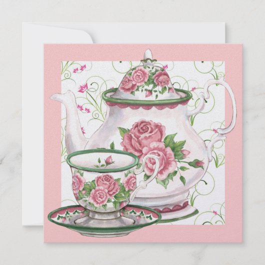 Elegantes Tea-Party - SRF Einladung (Vorderseite)