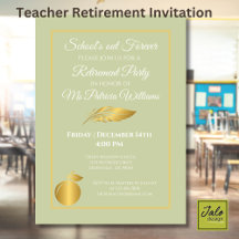 Elegantes Teachers Golden Pastel Retirement Party