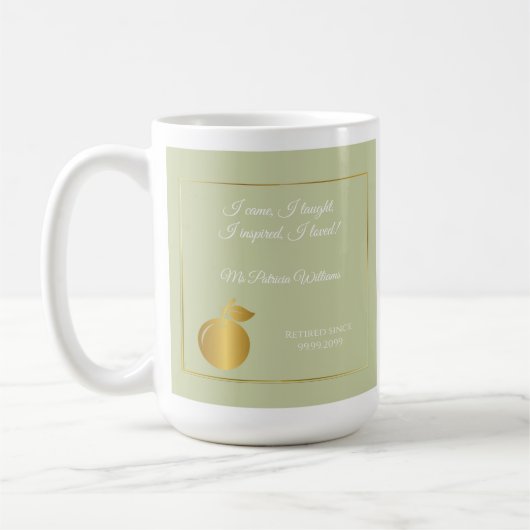 Elegantes Teachers Golden Pastel Retirement Party Kaffeetasse (Links)