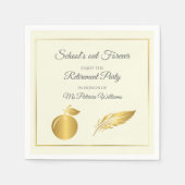 Elegantes Teachers Golden Pastel Retirement Party Serviette (Vorderseite)