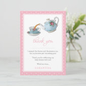 Elegantes Teacups Baby Dusche Tee Party Dankeskarte (Stehend Vorderseite)