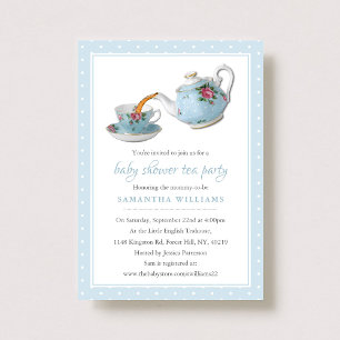 Elegantes Teacups Baby Dusche Tee Party Einladung