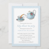 Elegantes Teacups Baby Dusche Tee Party Einladung (Vorderseite)