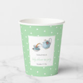 Elegantes Teacups Baby Dusche Tee Party Pappbecher (Rückseite)