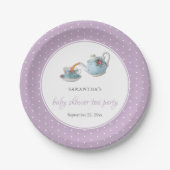 Elegantes Teacups Baby Dusche Tee Party Pappteller (Vorderseite)