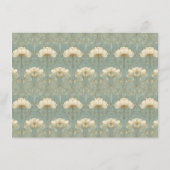 Elegantes Teal-Blumenmuster Begleitkarte (Rückseite)