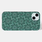 Elegantes Teal-Blumenmuster mit Blatt-Mandala Case-Mate iPhone Hülle (Rückseite (Horizontal))