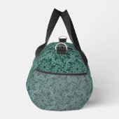 Elegantes Teal-Blumenmuster mit Blatt-Mandala  Duffle Bag (Rechts)