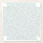 Elegantes Teal-Blumenmuster mit Blatt-Mandala  Glasuntersetzer (Rückseite)