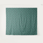 Elegantes Teal-Blumenmuster mit Blatt-Mandala Wandteppich (Vorderseite (Horizontal))