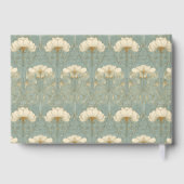 Elegantes Teal-Blütenmuster Gästebuch (Rückseite)
