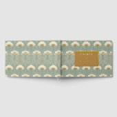 Elegantes Teal-Blütenmuster Gästebuch (Voll)