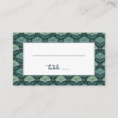 Elegantes Teal-Botanikdesign Platzkarte (Vorderseite)