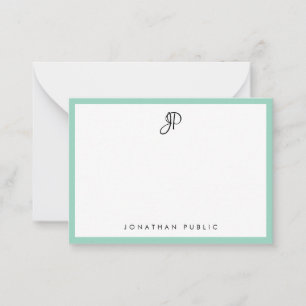 Elegantes Teal-einfaches Template-Typografie-Monog Mitteilungskarte