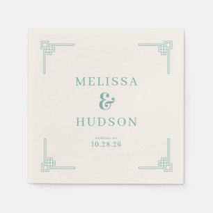 Elegantes Teal-Geometrisches Serviette
