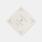 Elegantes Teal-Geometrisches Serviette (Ecke)