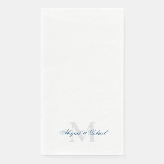 Elegantes Teal-Monogramm Serviette (Vorderseite)
