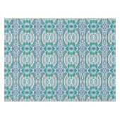 Elegantes Teal- und Blaubarock-Blumenmuster Tischdecke (Vorderseite (Horizontal))