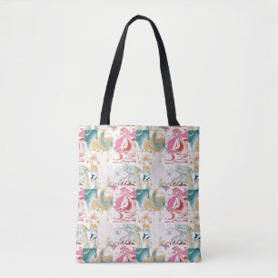 Elegantes Teal- und Rosa-Retro-Marmor-Fluid-Art-Mo Tasche