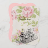 elegantes TeeschalenVintages Einladung (Vorne/Hinten)