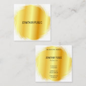 Elegantes Template Gold Look Moderne Beruflich Quadratische Visitenkarte (Vorne/Hinten)