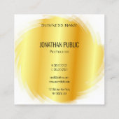 Elegantes Template Gold Look Moderne Beruflich Quadratische Visitenkarte (Rückseite)