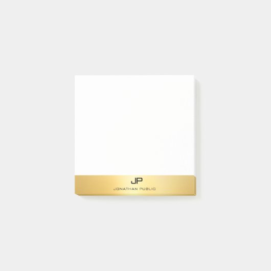 Elegantes Template Modernes Berufliches Gold Look Post-it Klebezettel (Vorderseite)