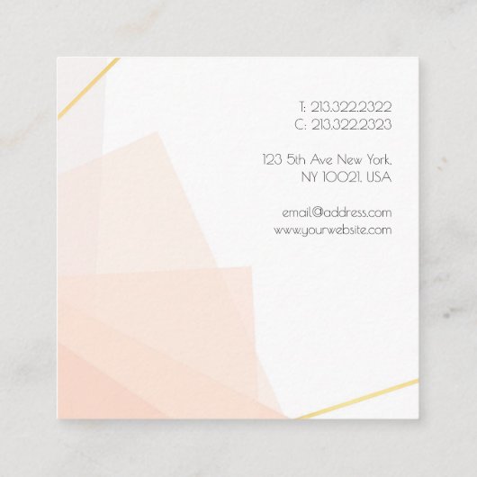 Elegantes Template Modernes, Minimalistisches Beru Quadratische Visitenkarte (Rückseite)