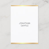 Elegantes Template Trendy Modern Gold White Einfac Visitenkarte (Vorderseite)