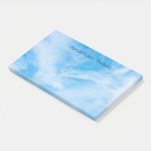 Elegantes Template White Clouds Blue Sky Moderne Post-it Klebezettel (angewinkelt)