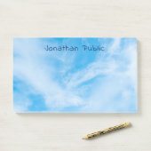 Elegantes Template White Clouds Blue Sky Moderne Post-it Klebezettel (Auf Schreibtisch)