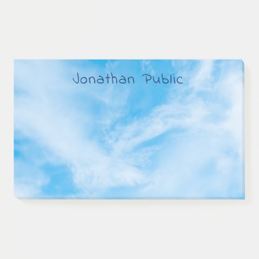 Elegantes Template White Clouds Blue Sky Moderne Post-it Klebezettel (Vorderseite)