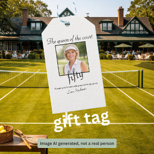 Elegantes Tennisfoto zum 50. Geburtstag für Damen Geschenkanhänger