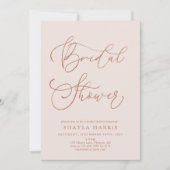 Elegantes Terracotta Calligraphy Brautparty Einladung (Vorderseite)