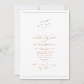 Elegantes Terracotta Calligraphy Monogram Foto Einladung (Vorderseite)