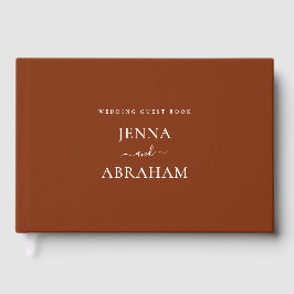 Elegantes Terracotta Custom Wedding Guest Book Gästebuch
