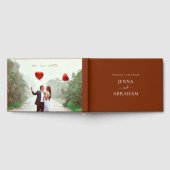 Elegantes Terracotta Custom Wedding Guest Book Gästebuch (Voll)